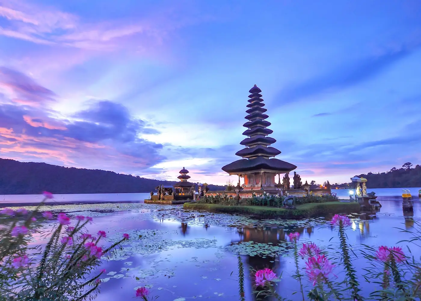 Ulun Danu Beratan lake temple in Bali, Indonesia